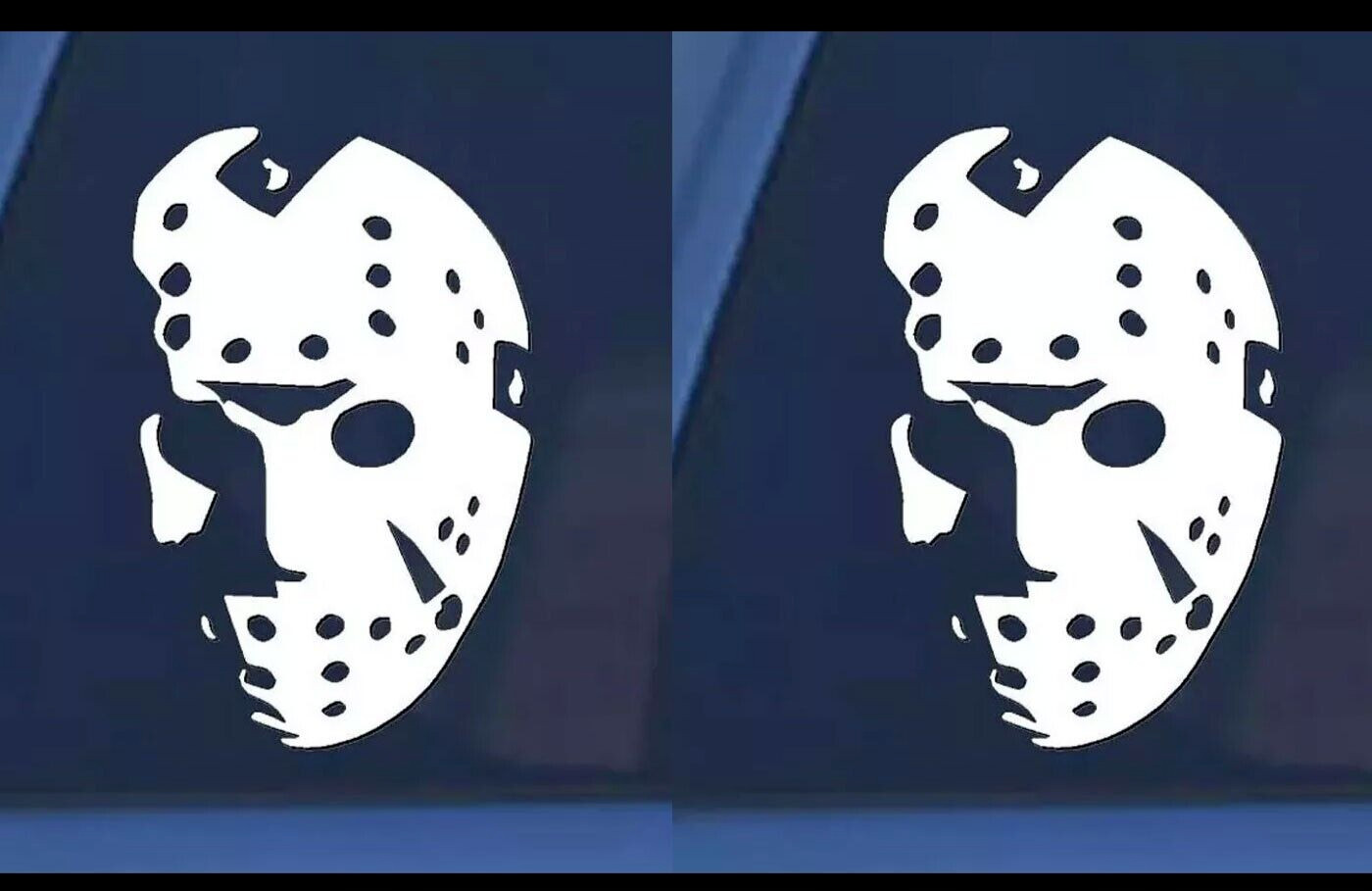 Friday The 13th Jason Voorhees Mask 6" White Vinyl Decal Horror Movie Halloween
