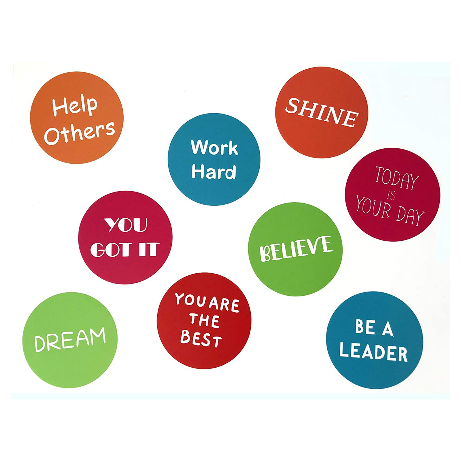 Midlee Motivational Floor Hallway Circle Decals – Set of 9