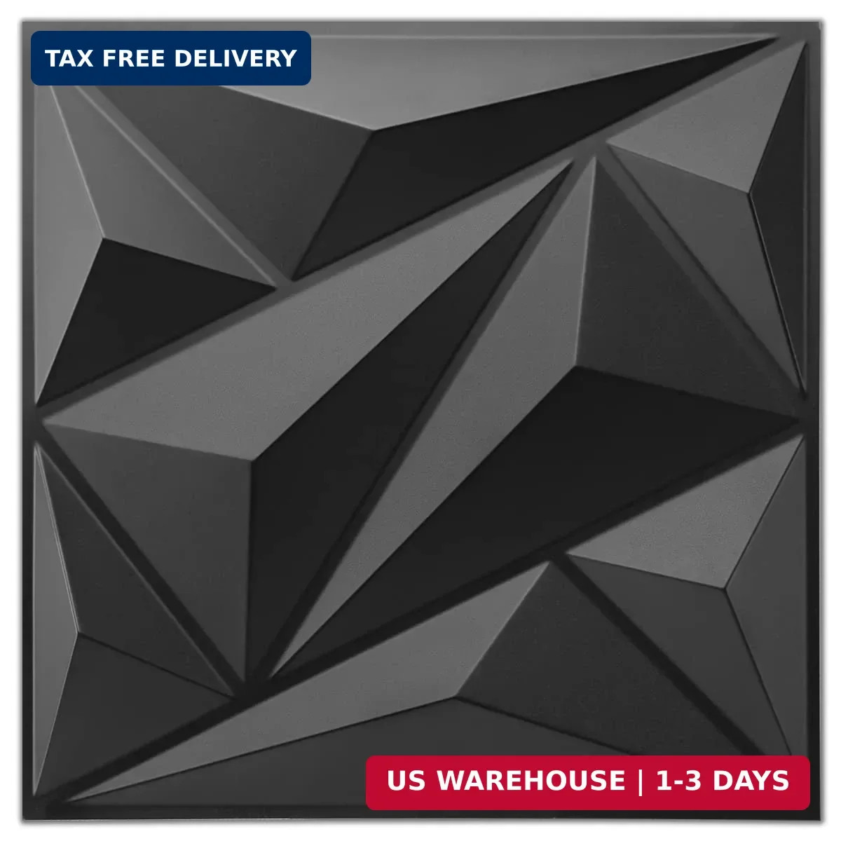 Art3dwallpanels 33 Pack 3D Wall Panels Diamond, Black, 12"x12" | PVC Accent Wa