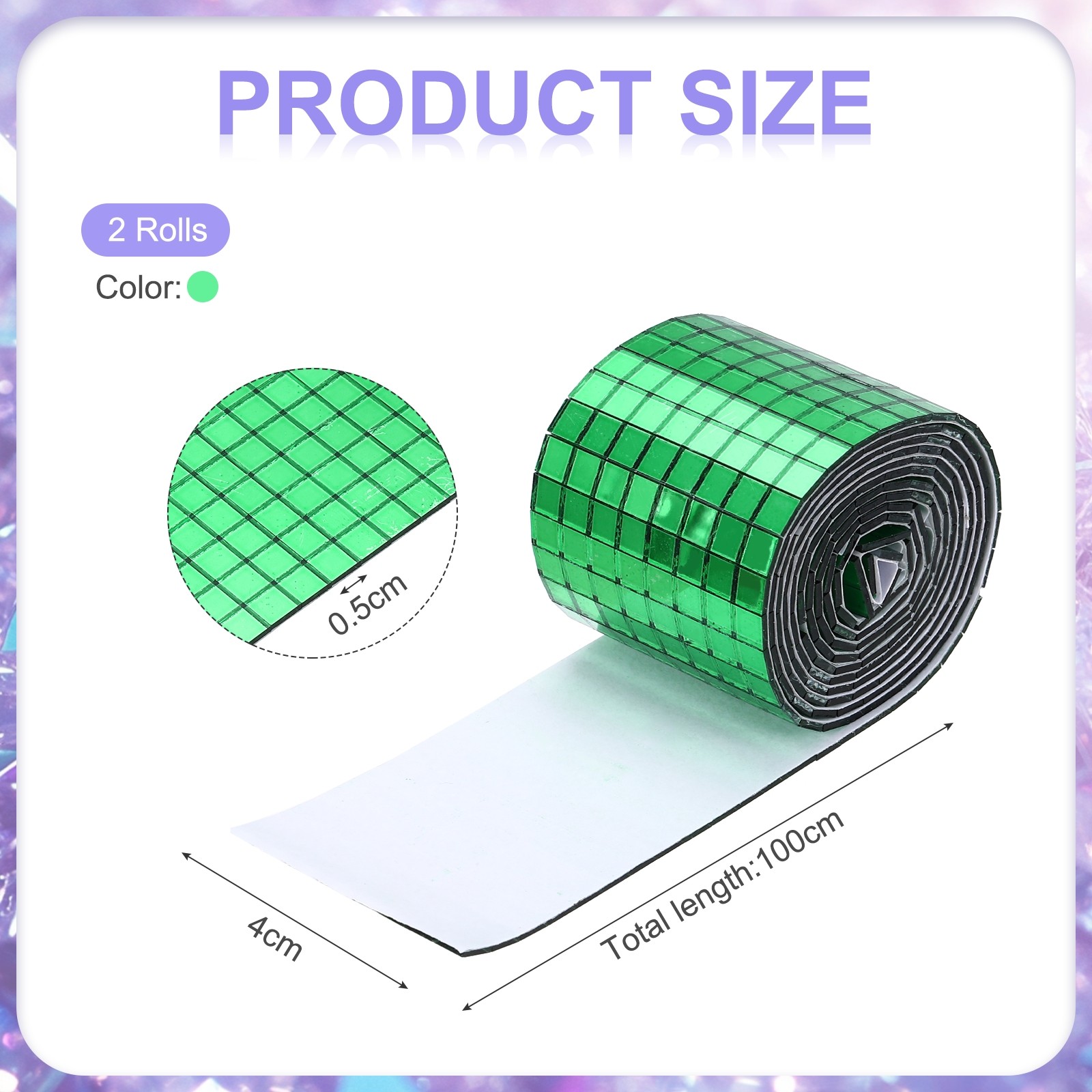 3200 Pieces Adhesive Mosaic Tiles 5 x 5 mm Disco Tiles Green 2 Pcs