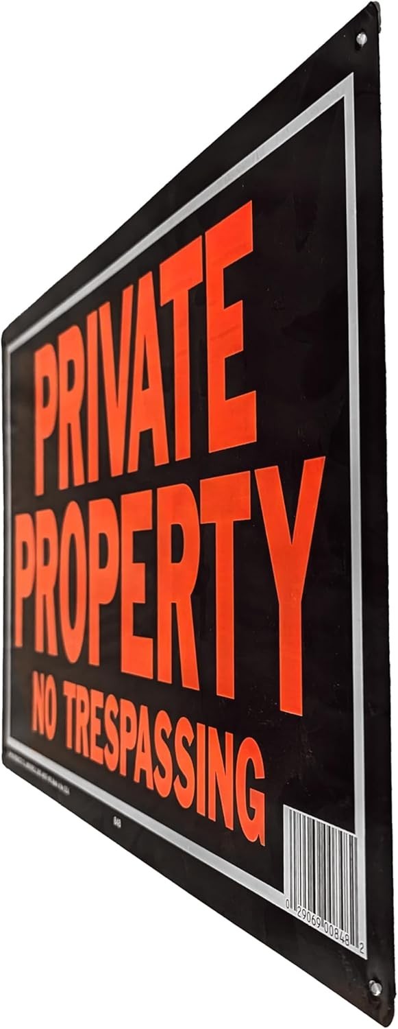 Products 848 Private Property No Trespassing Aluminum Sign 9.25" x 14" Orange…