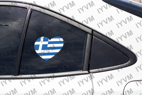 Greece Flag Heart Sticker Decal