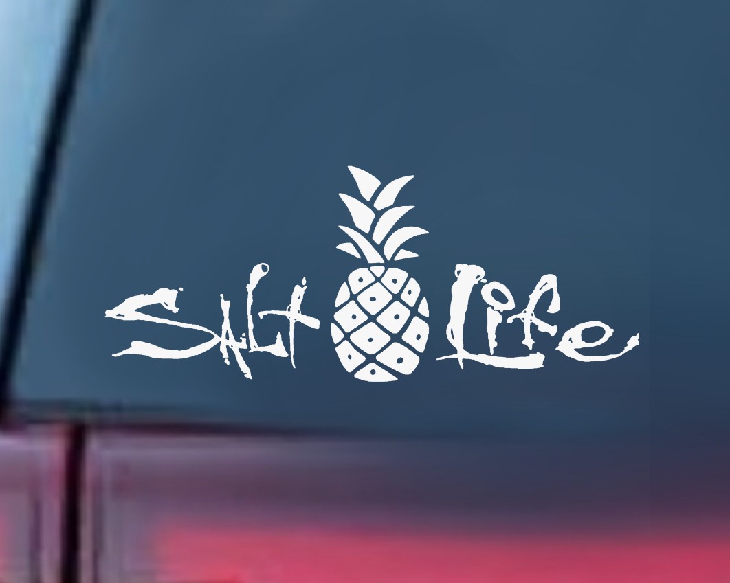 Salt life pineapple fish Deep Sea – Vinyl Decal Sticker – 8” v2