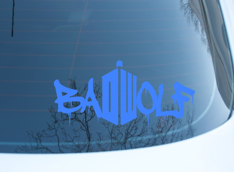 Bad Wolf Doctor Who Vinyl Sticker Car Window Door Bumper Decal DR Badwolf