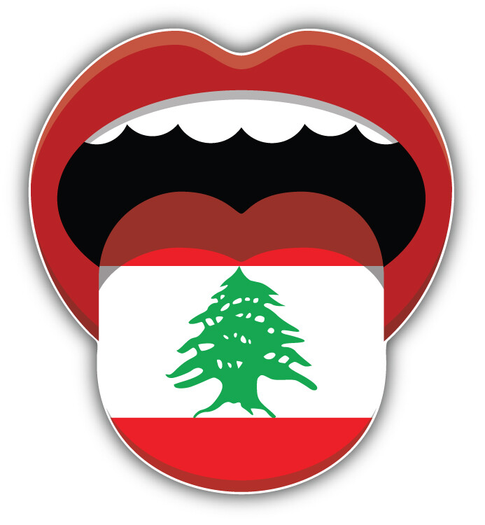 Lebanon Flag Mouth Car Bumper Sticker Decal