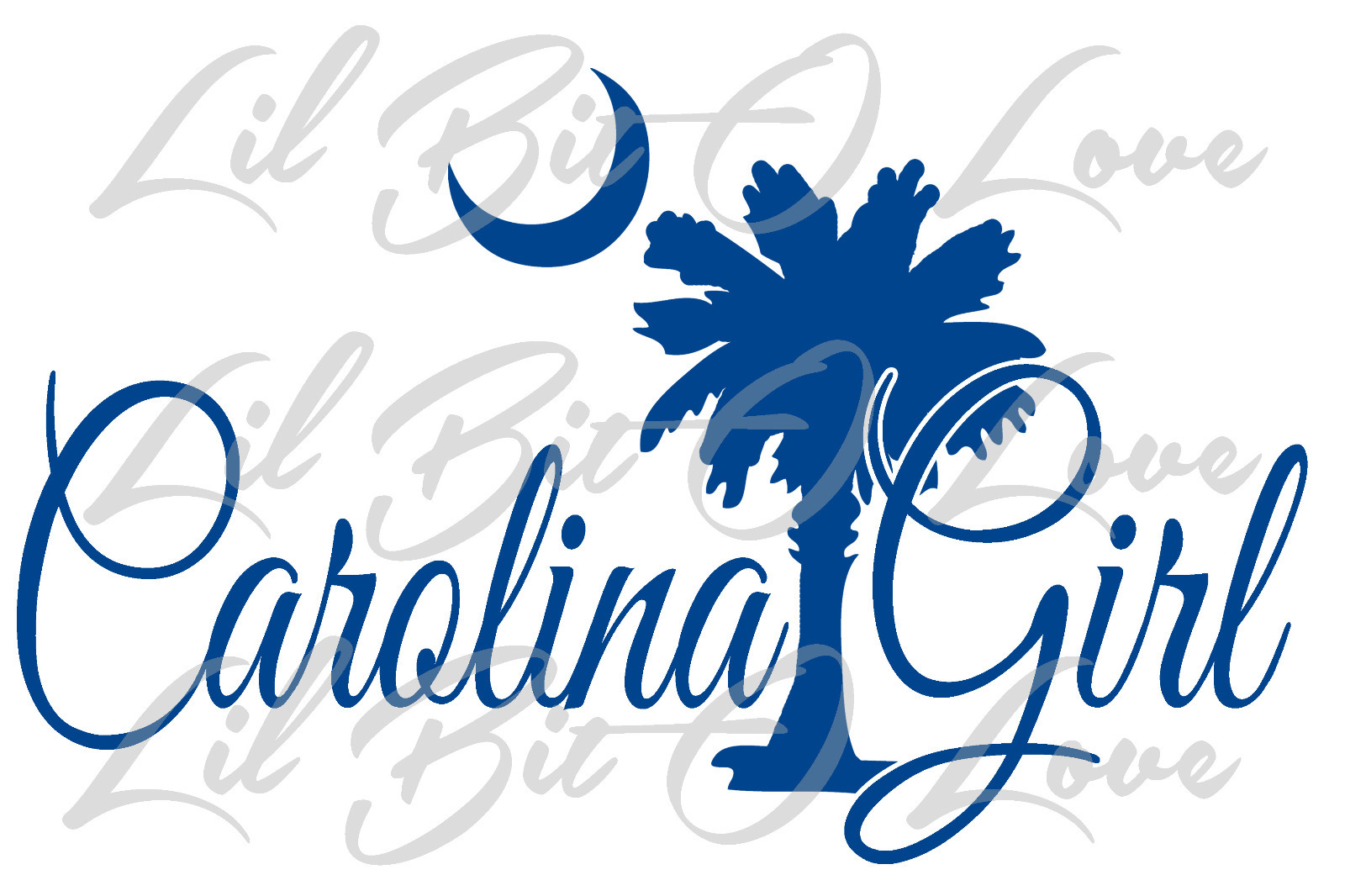 Palmetto & Moon Carolina Girl Vinyl Decal Sticker Palm Tree Car Auto Vehicle