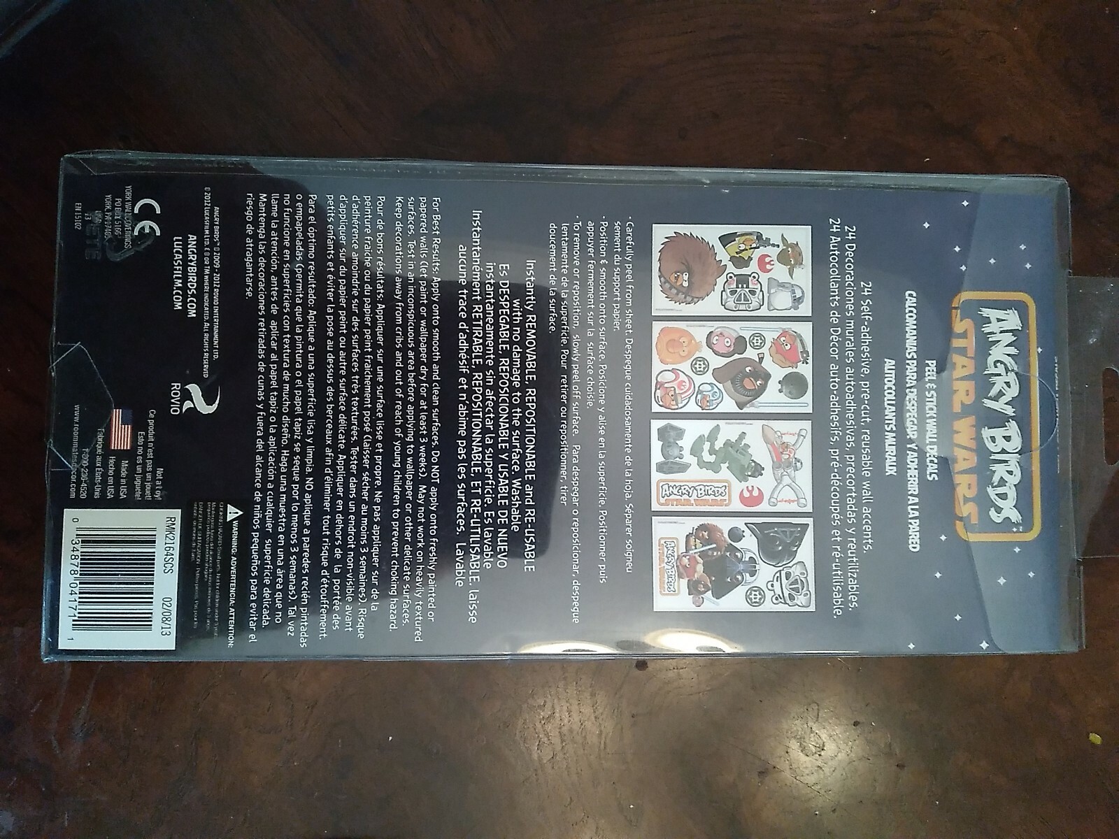 Angry Birds Star Wars Peel Stick Wall Decals 24 Stickers Precut Brand New