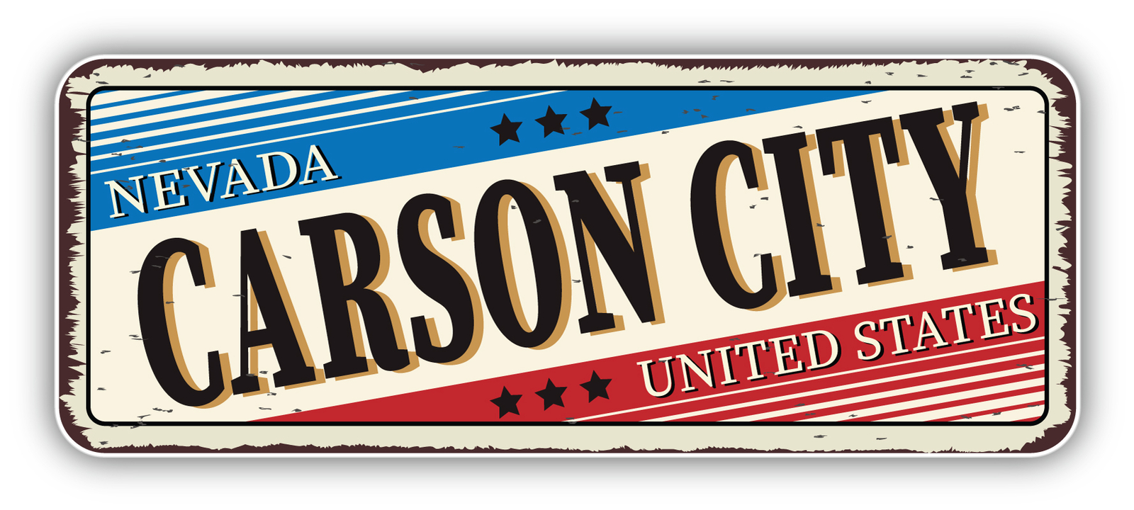 Carson City Nevada USA Grunge Retro Vinyl Sticker Decal