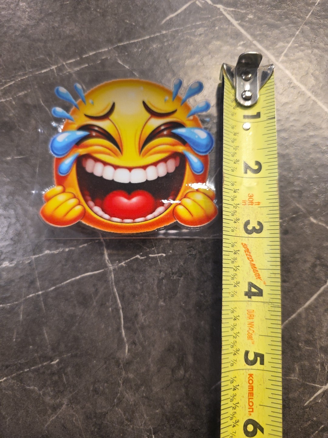 Laughing Cry Smiley Face Emoji Balled Fists UVDTF Decal Sticker Waterproof USA