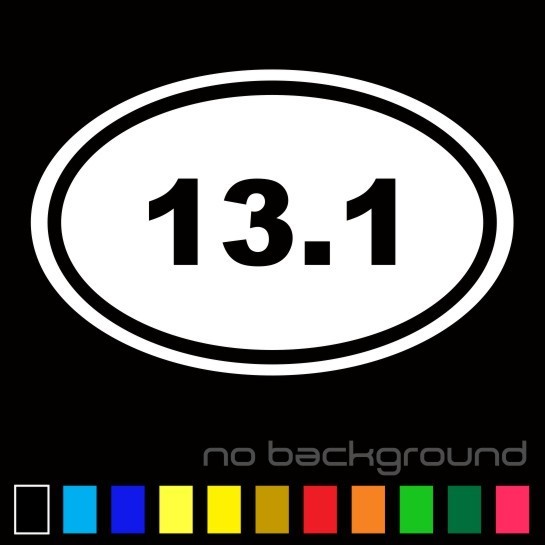 13.1 Half Marathon Sticker Vinyl Decal Oval – Running Run Race Jogging