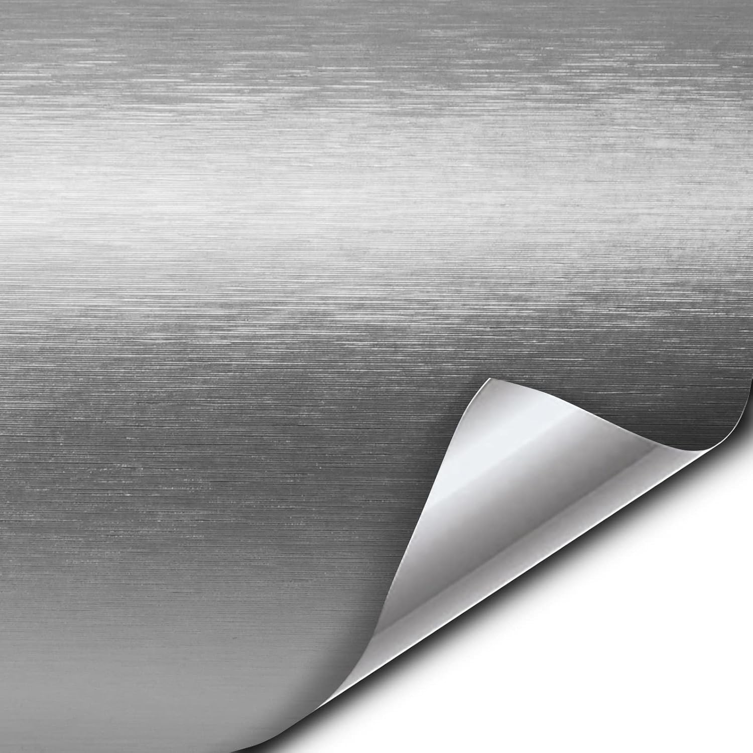 Silver Brushed Aluminum Vinyl Wrap Sticker Decal Film Sheet – 12"X60"