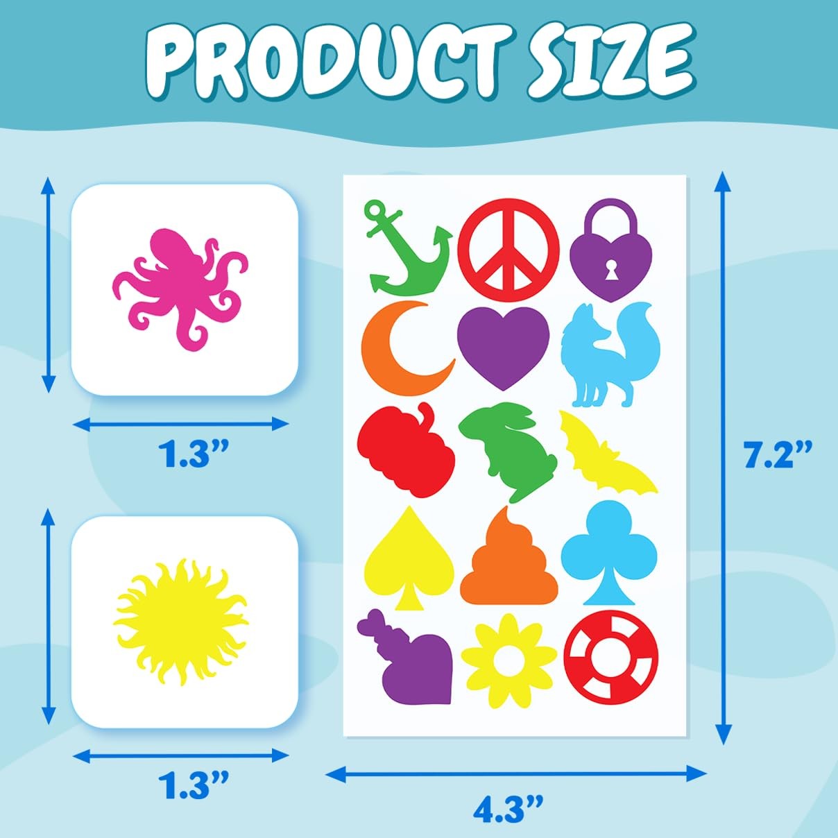 Colorful Shape Designs Vinyl Stickers Pack for Kids Teens Adults DIY Decorati…
