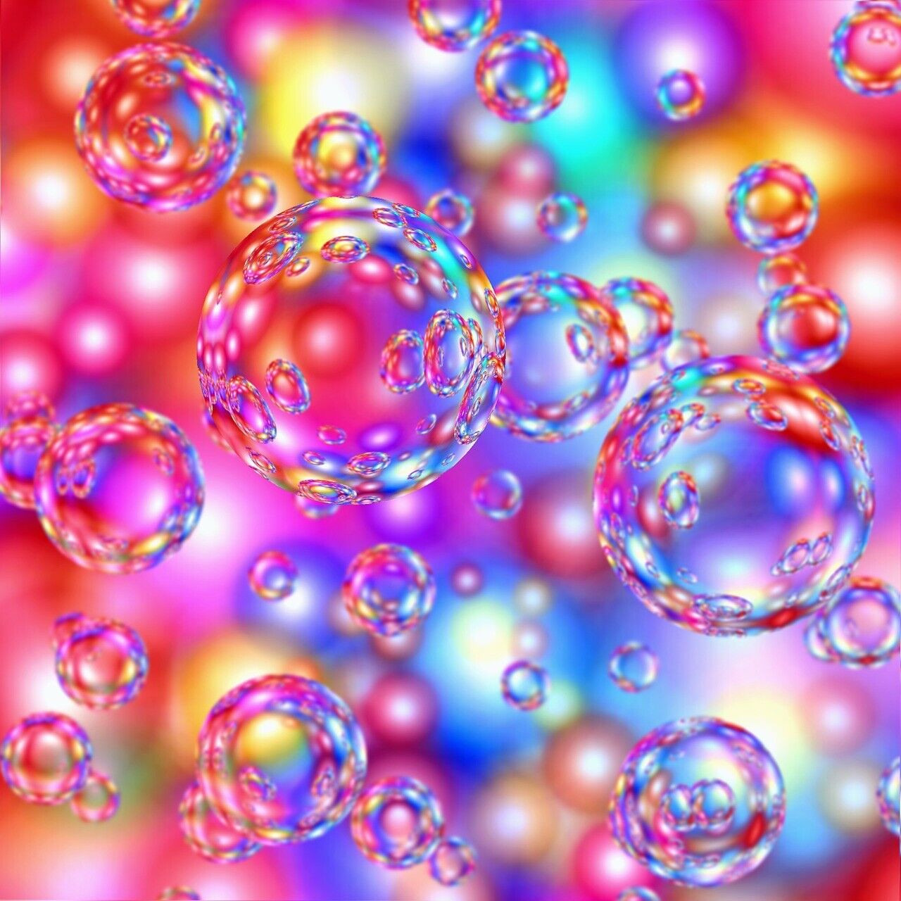 Floating Rainbow Bubbles Sticker Decal