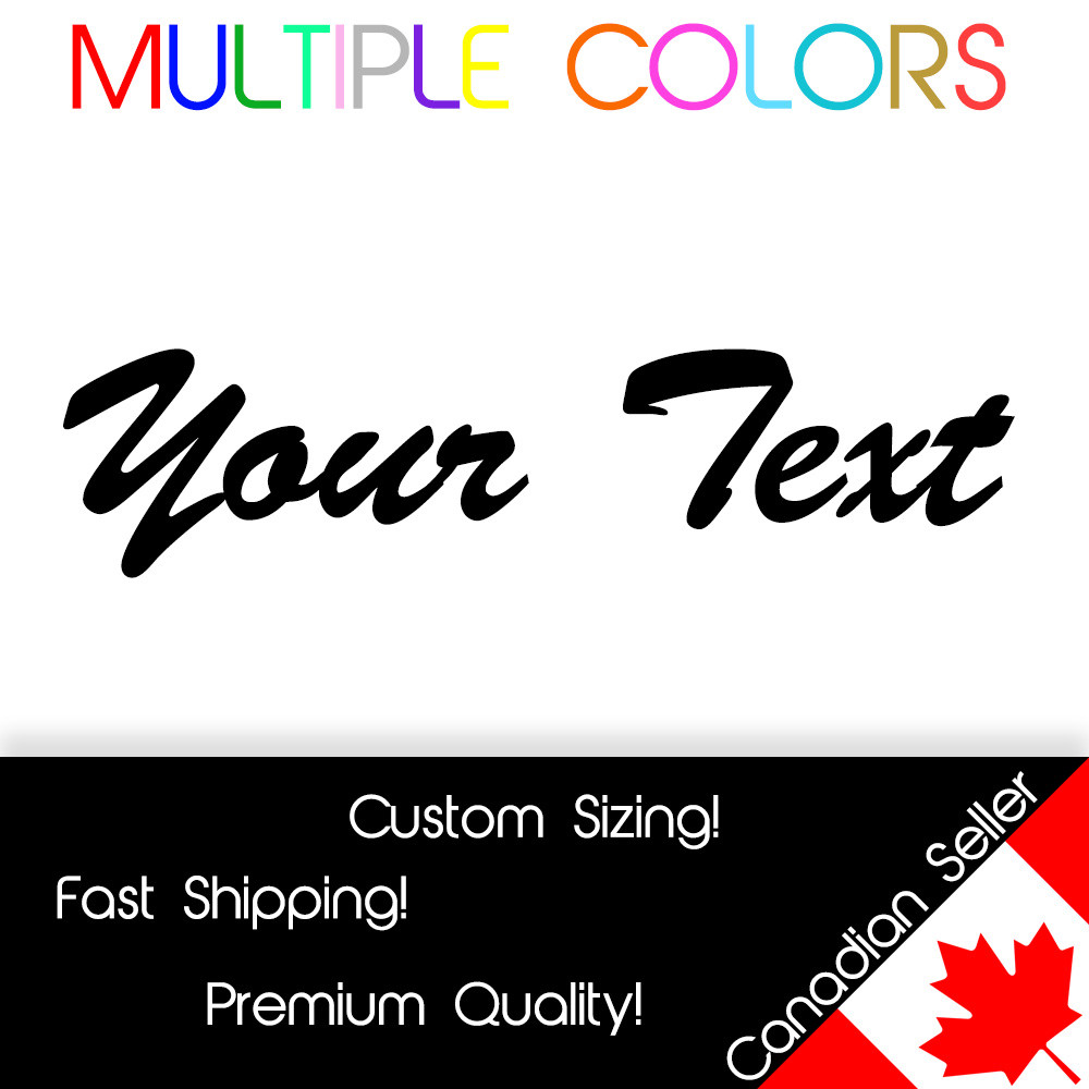 Custom Text Decal YOUR TEXT Name vinyl sticker Script Personalized Lettering