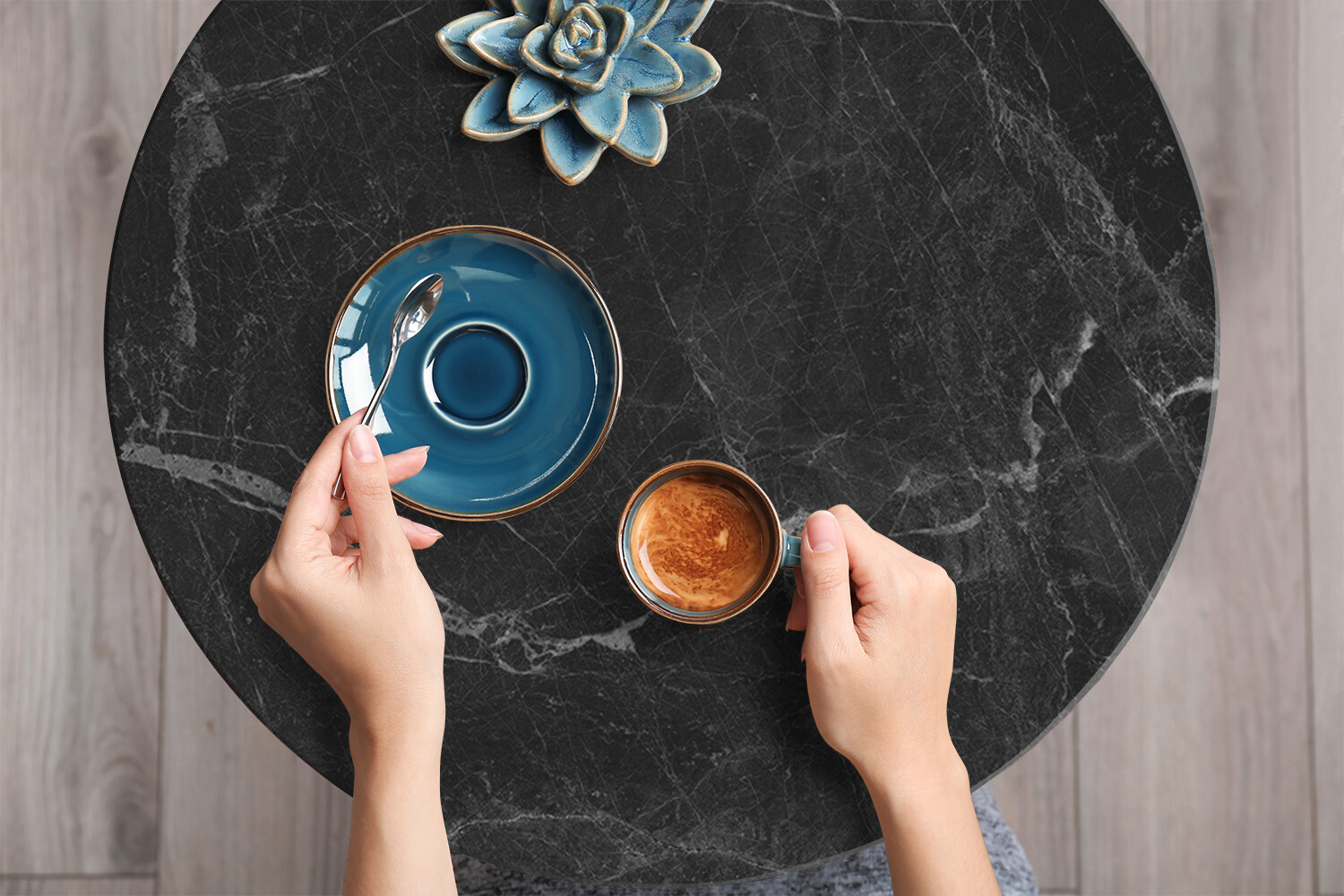 Worktop Covering Furniture Stickers Self Adhesive Vinyl Wrap Dark marble 100×50
