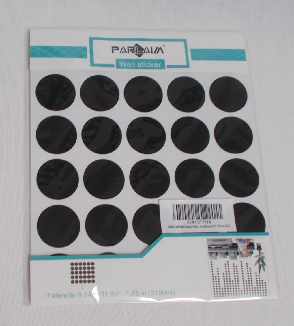 210 Black 1.75" Polka Dots Removable Vinyl Decal Circular Wall Stickers