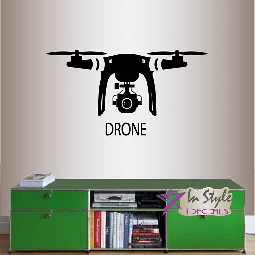 Vinyl Decal Drone with Camera Robot Technology Boys Bedroom Wall Sticker 2080