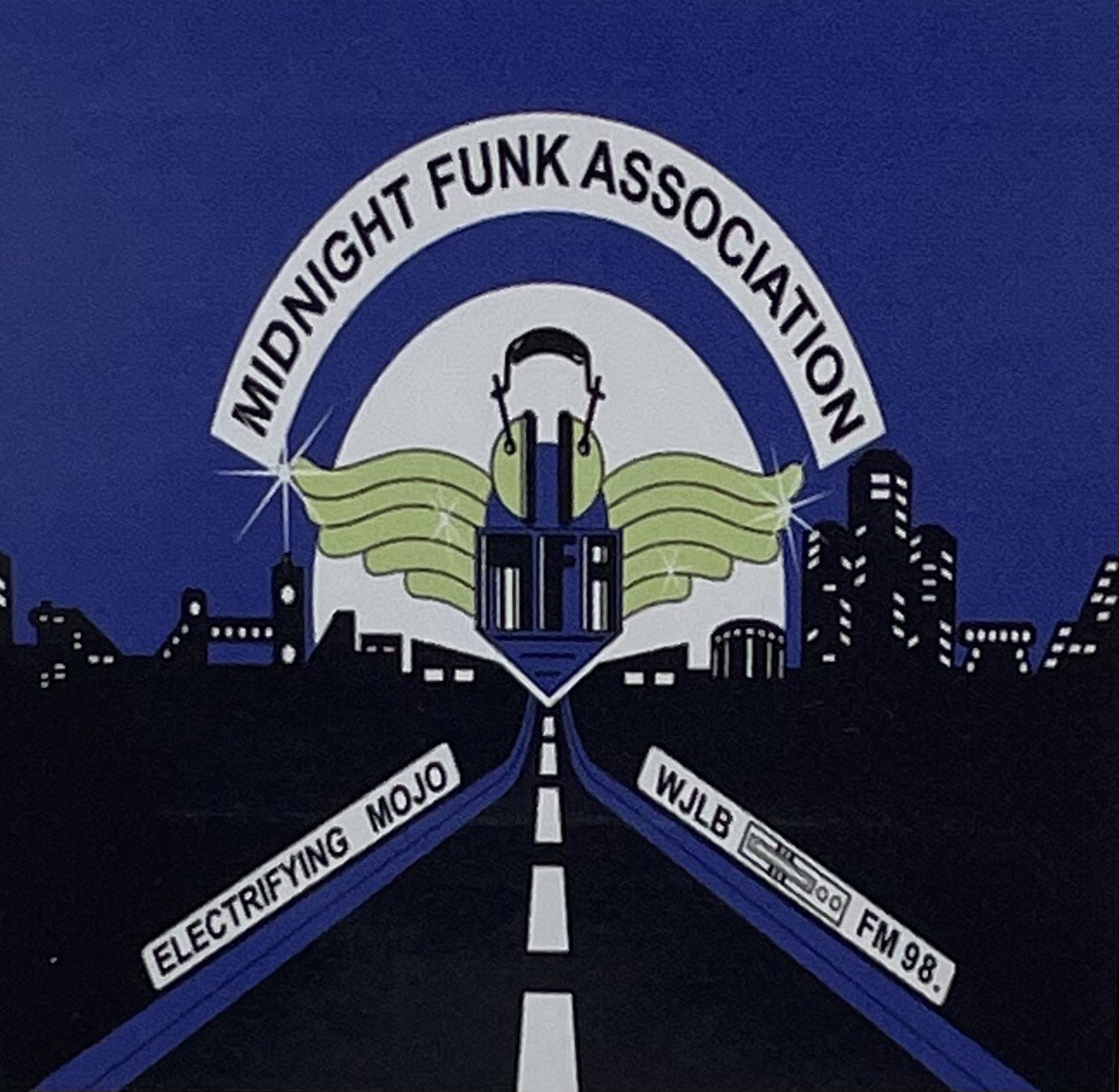 (12) TWELVE Electrifying Mojo Midnight Funk Association 2” x 2” Vinyl Stickers