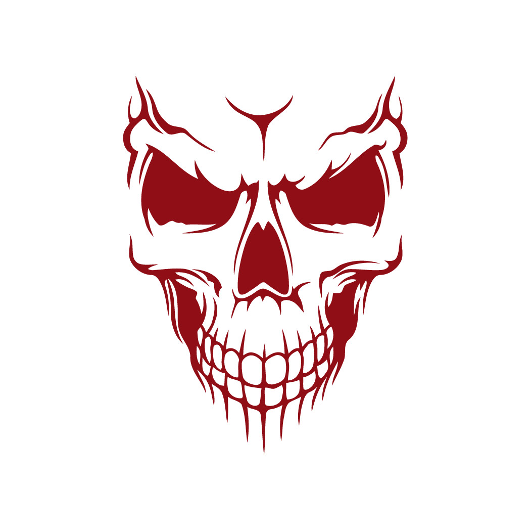 Skulls Face Die Cut Decal Multiple Colors Available Made in USA