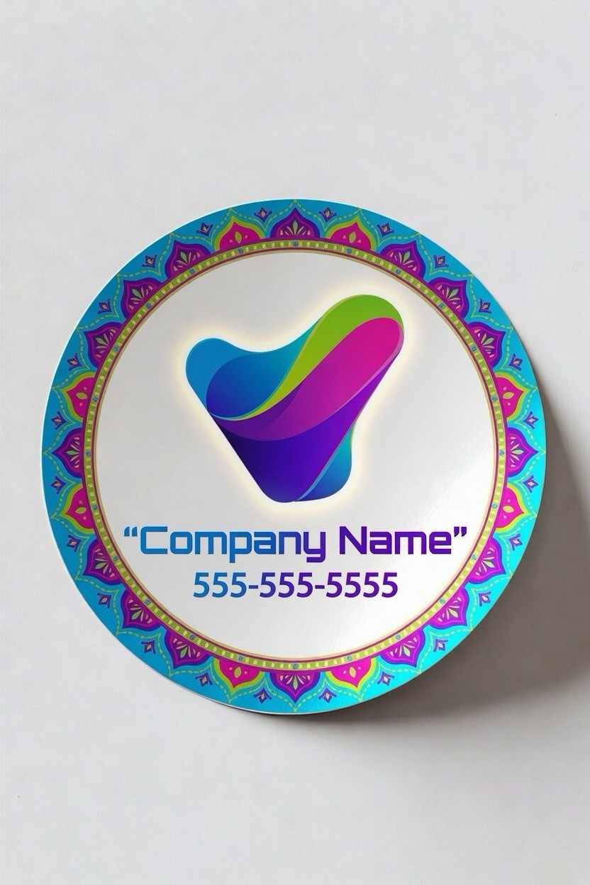 2” Round Inkjet Custom Stickers – Logo Design Included ~ Small Business ~ Events