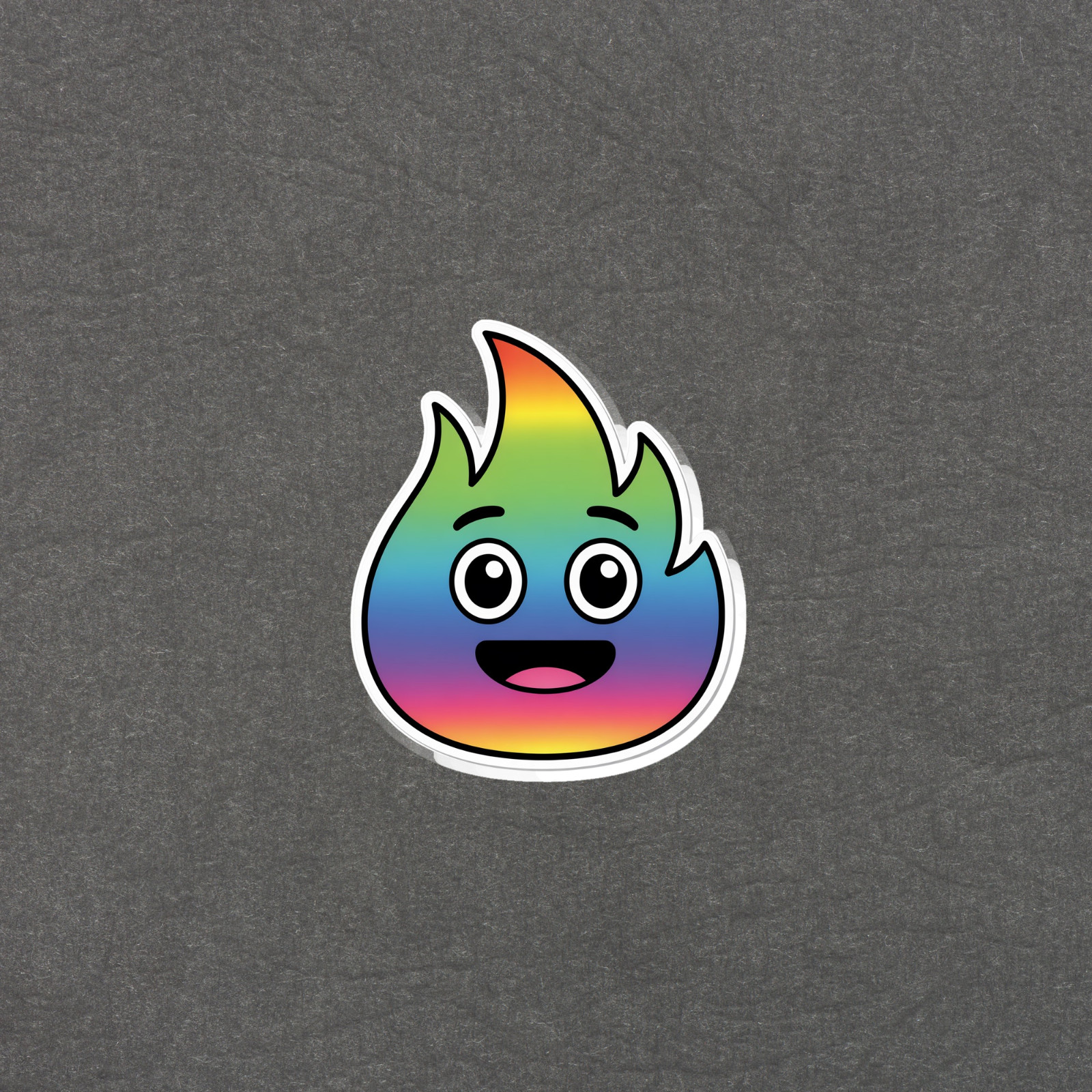 Rainbow Fire Emoji Cute Sticker Decal for Laptops, Water Bottles, Notebooks #615