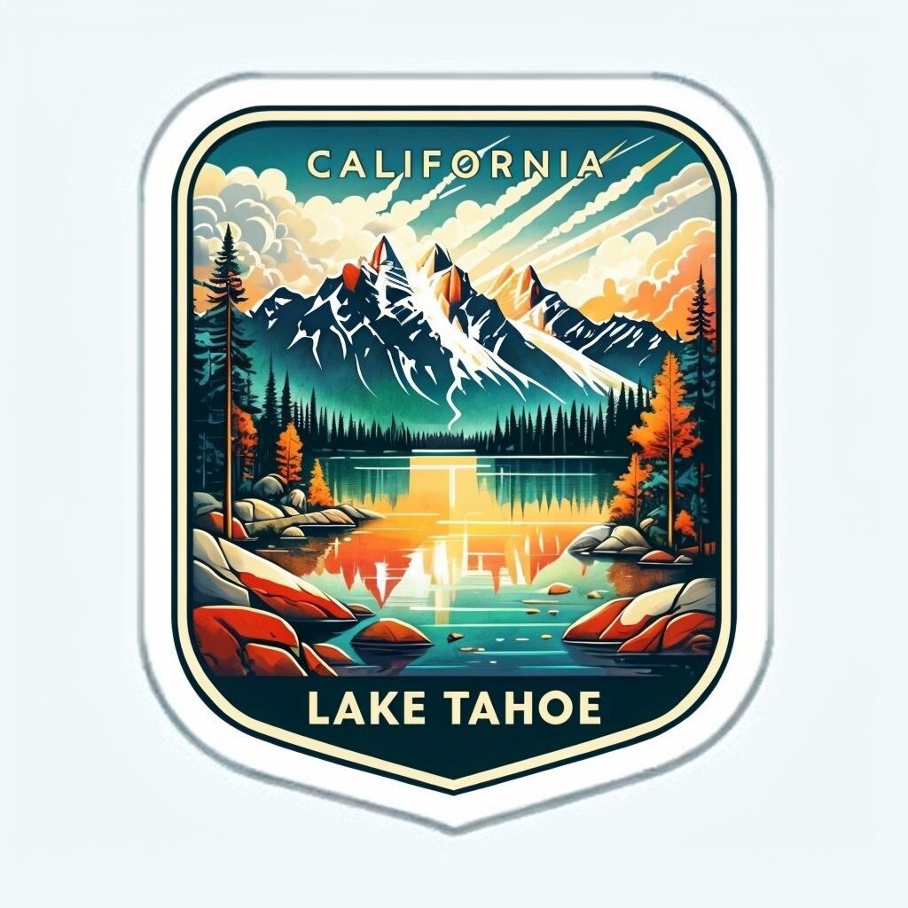 New 3” Lake Tahoe California Vinyl Decal Sticker For Cars Stanley Cup Mugs Glass
