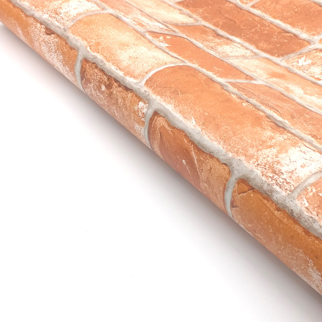 Red Brick Wallpaper Roll Vintage Faux Brick Panel Wallpaper