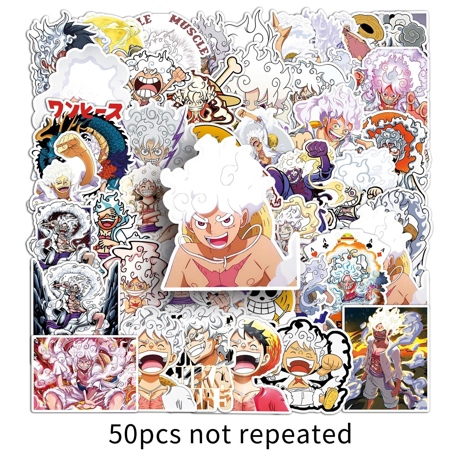 50 Anime Luffy One-Pcs Decals Popular Classic Anime Stickers Cartoon Waterproof