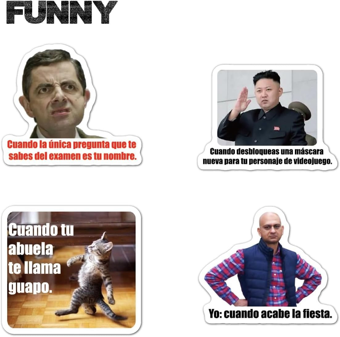 51 Spanish Funny Meme Stickers for Teens Adults Teachers | Vinyl Stickers Pack,