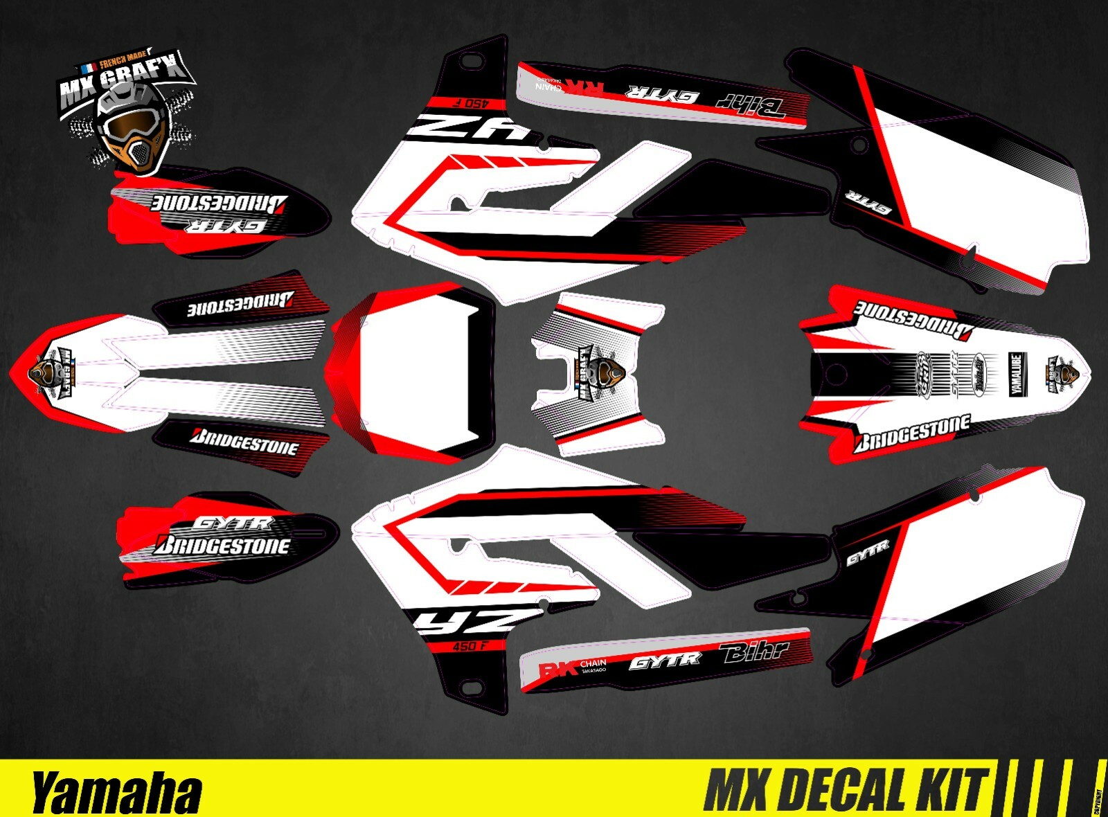 MX Decal Kit For Yamaha YZF – Red Spirit