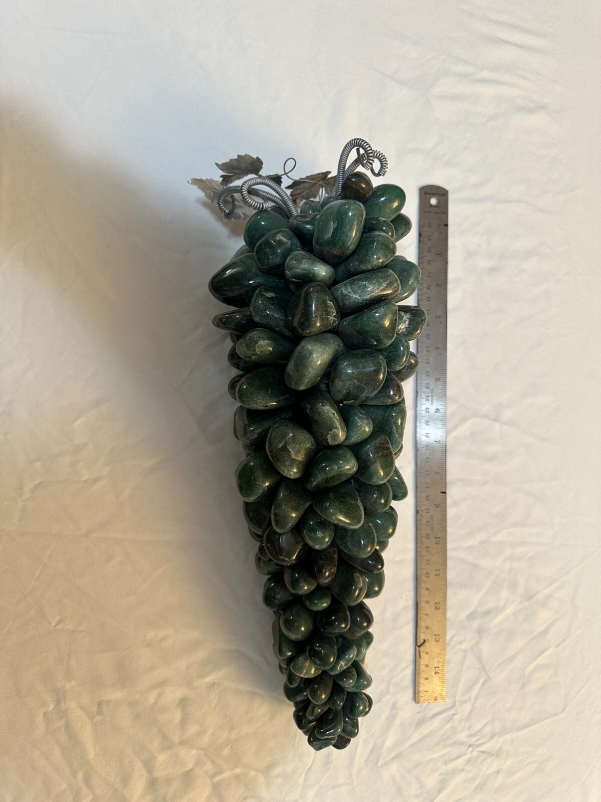 Beautiful Polished Stone & Silver Leaf Decoration