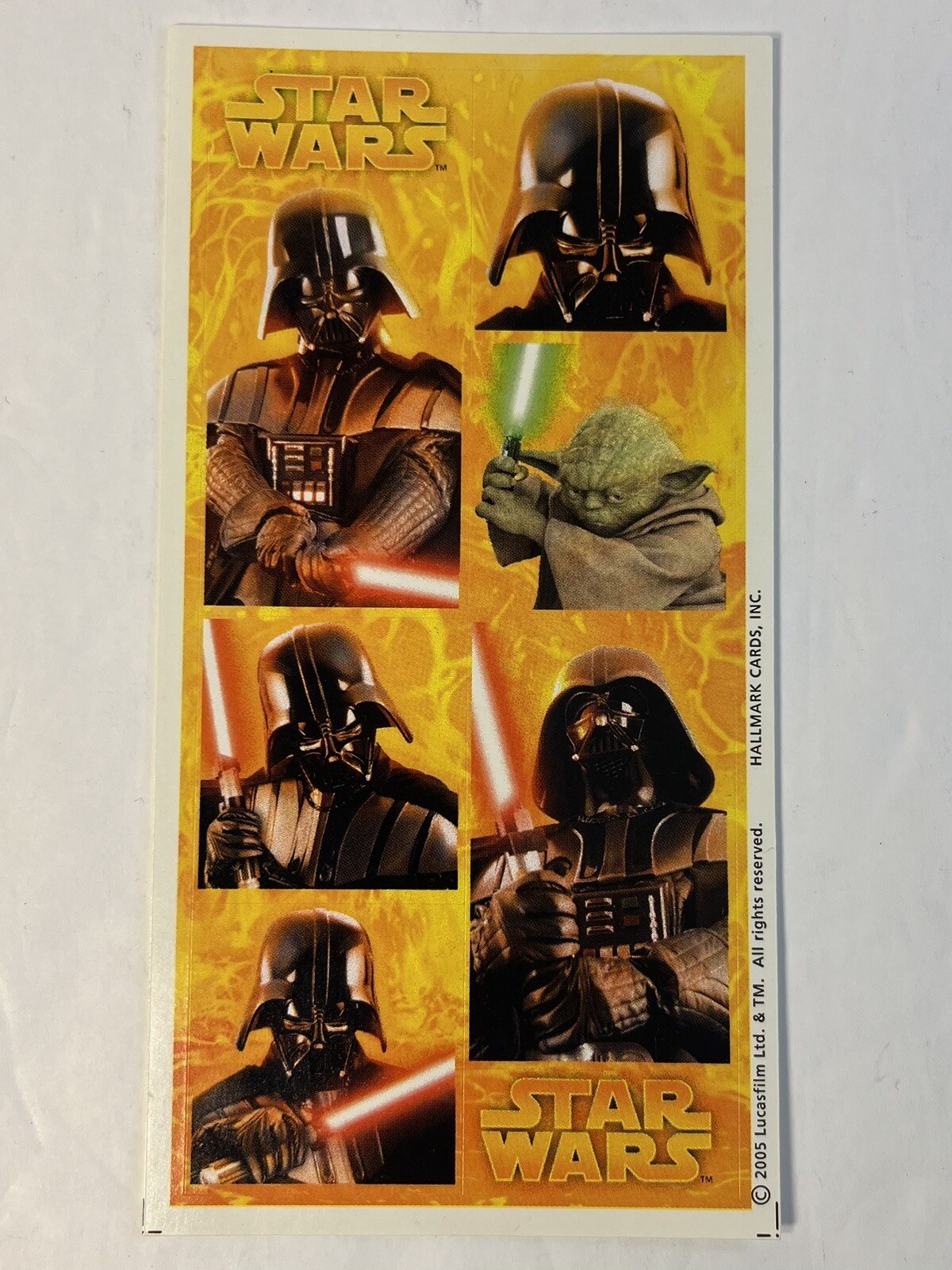 Star Wars Darth Vader & Yoda Stickers 3 Sheets
