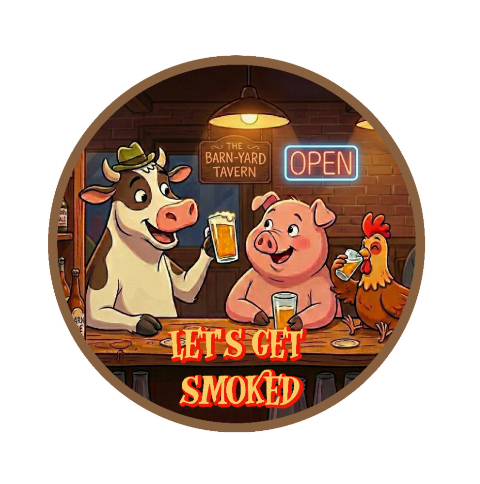 BBQ (Let's Get Smoked) – 4" Handmade Vinyl Decal Vehicle Cooler Grill Laptop 26