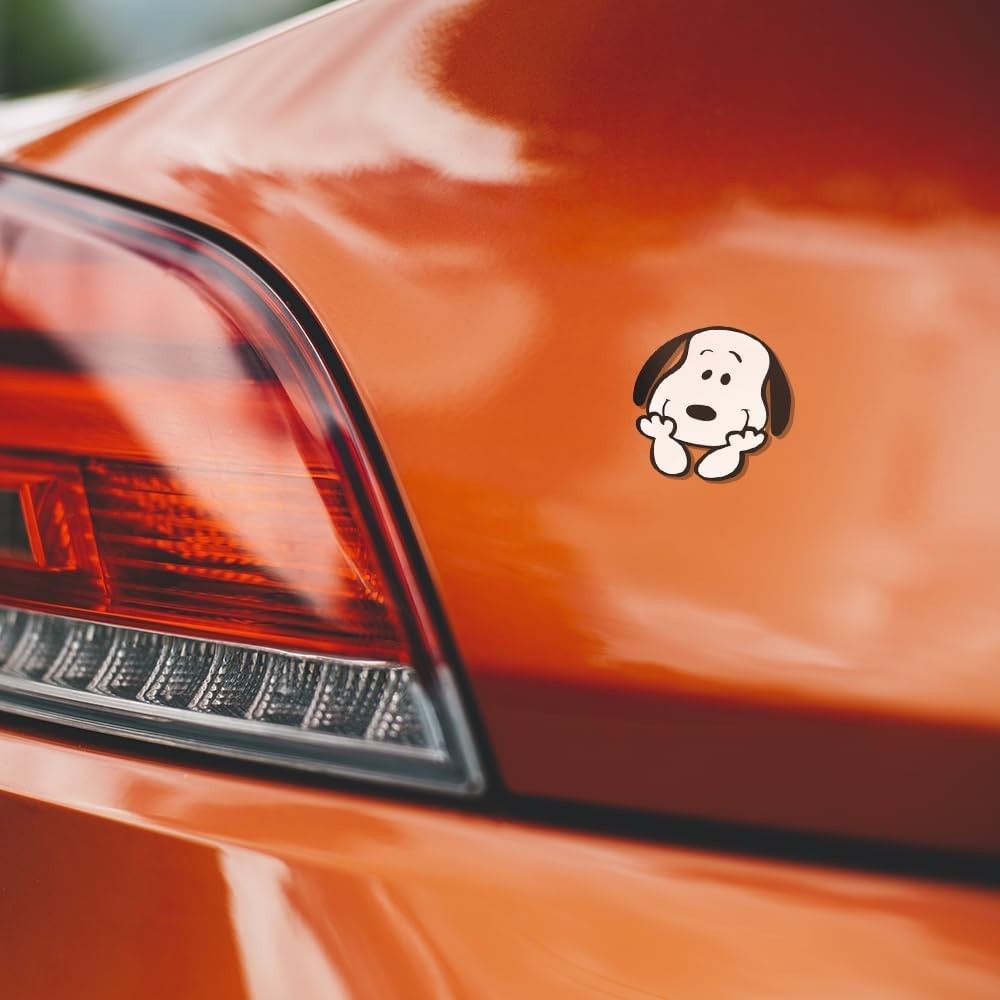 Snoopy Smiling Face Vinyl Decal Cute Cartoon Car Window Laptop Sticker 3.6"x4"