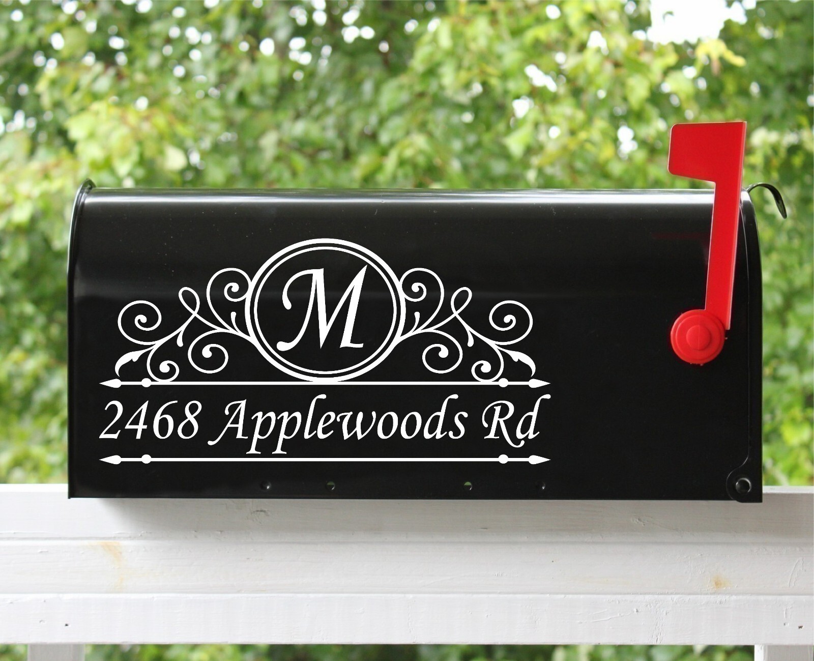 Set of 2 – 11"x5.5" Custom Mailbox Decals Sticker Initial & Street Many Fonts 06