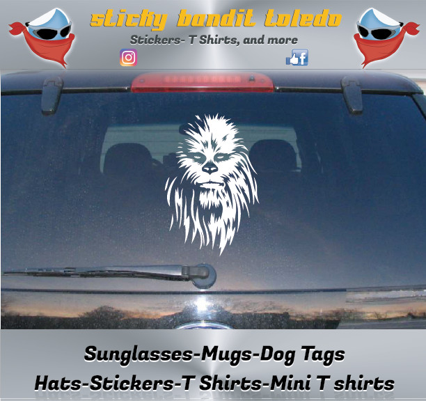 Chewbacca Star Wars Wookie 7 inch window vinyl decal sticker