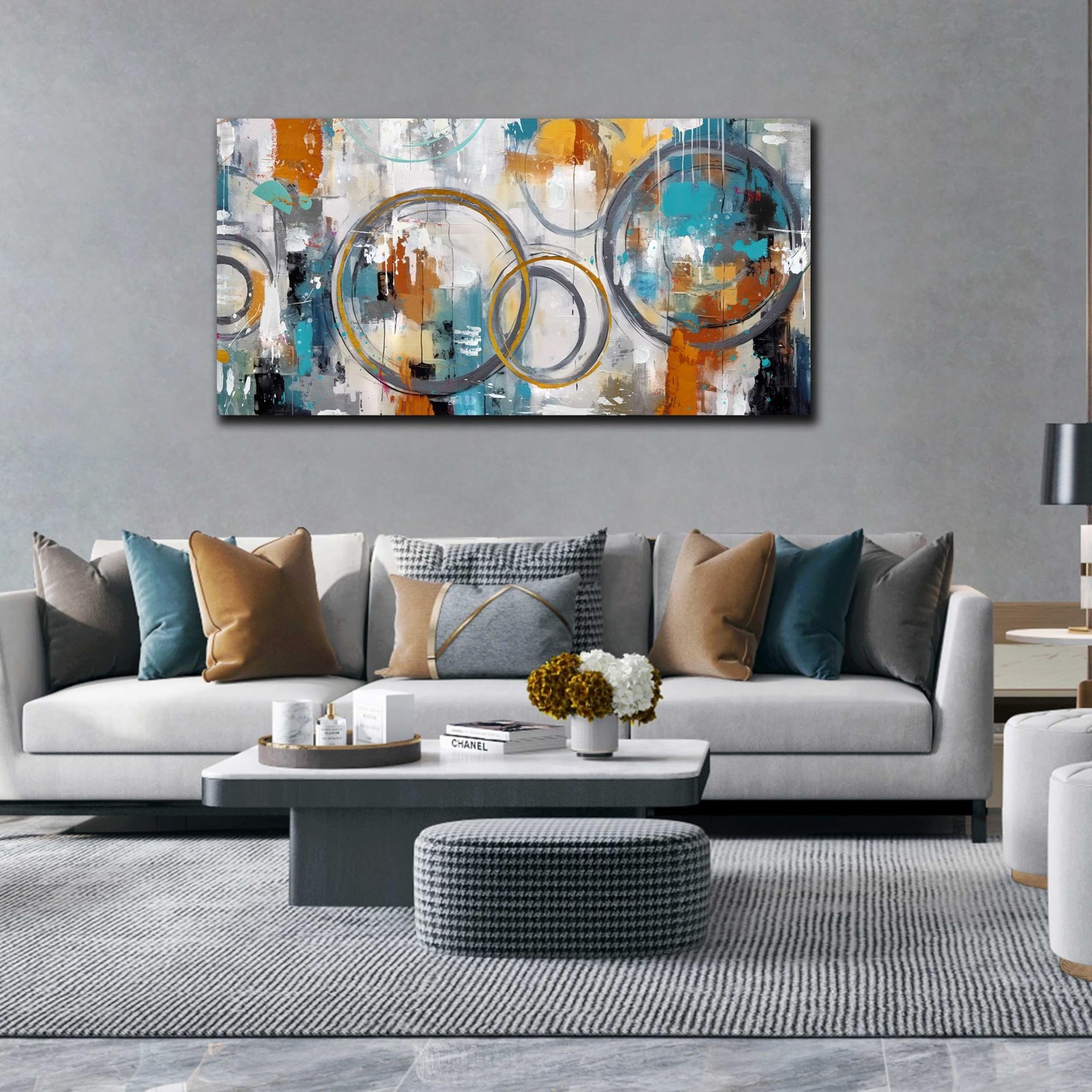 Modern Wall Art for Office Decor – Abstract Canvas Wall Art – Wall Pictures f…