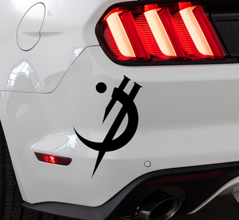 Gold Metal Mistborn Indoor/Outdoor Vinyl Decal Matte Black/White