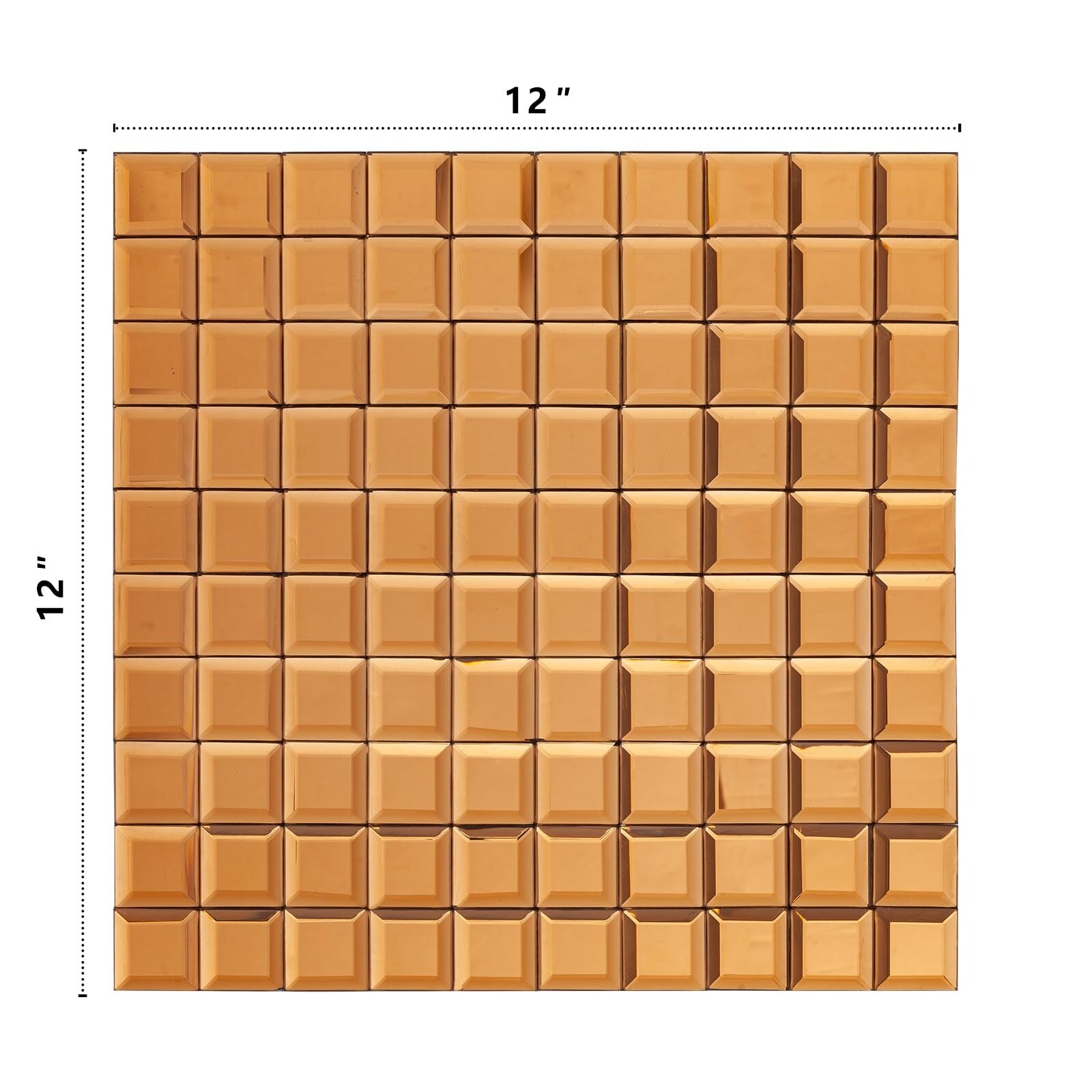5 Sheets Peel and Stick Silver Square Flat Mirror Mosaic Tiles for Kitchen Ba…