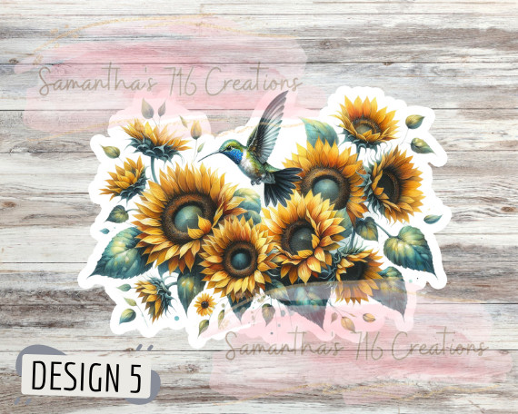 Sunflower Vinyl Stickers 3" For Laptops, Cups, Etc. Indoor, Water Resistant