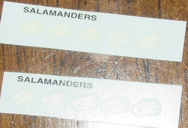 Decals Warhammer 40K Space Marines Salamanders Transfers