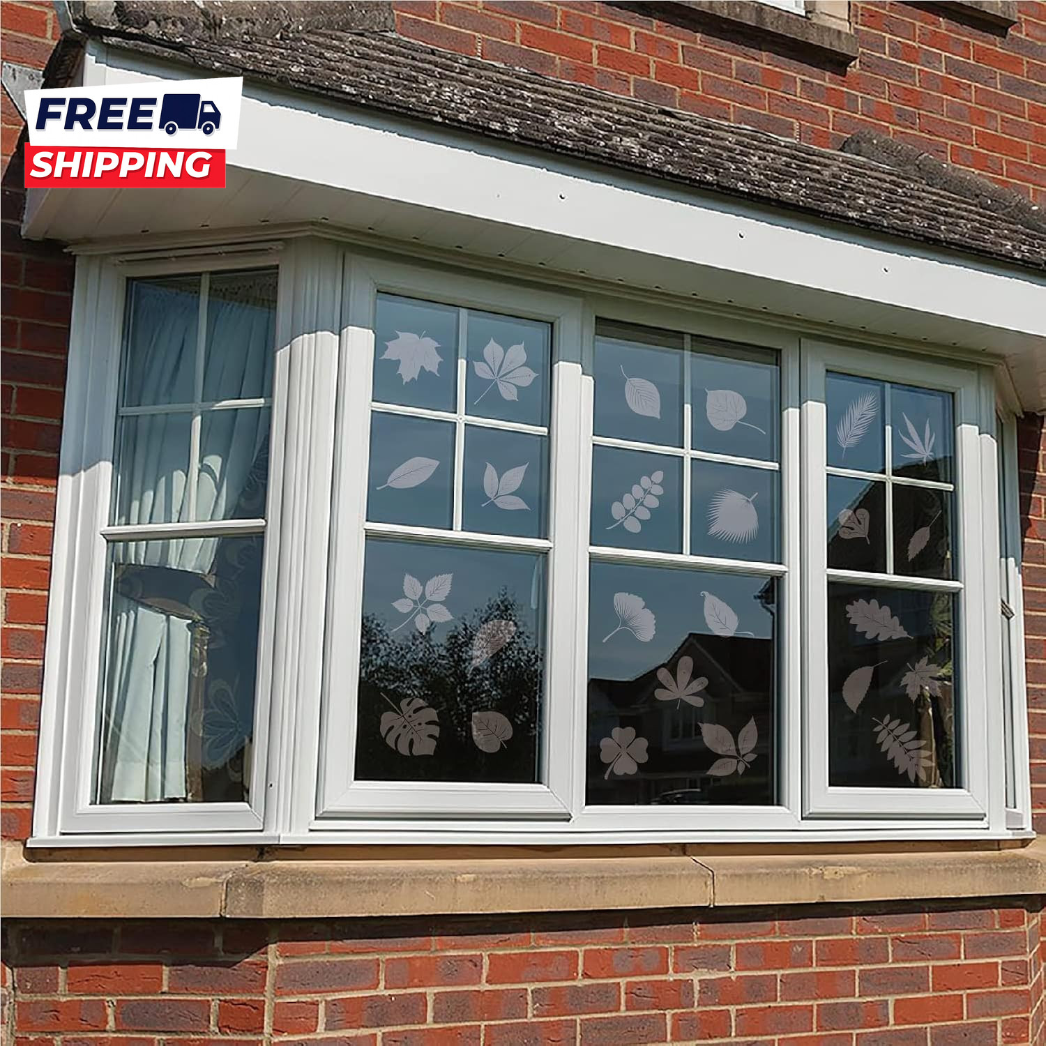 Window Decals 52 Pieces Large Leaf Shape anti Collision Window Stickers