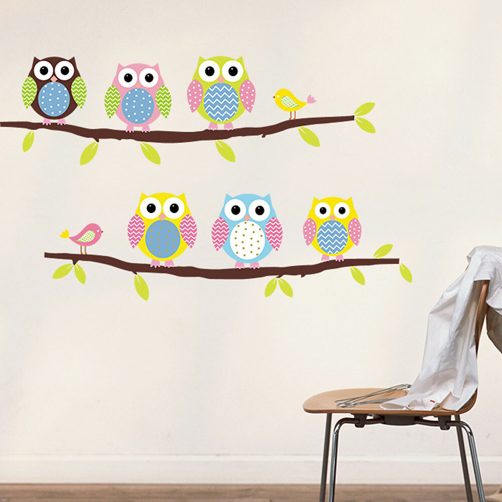 Owl Animal Nursery Kids ,Girl ,Boy, Wall Sticker Paper Decal Art Decor For Home