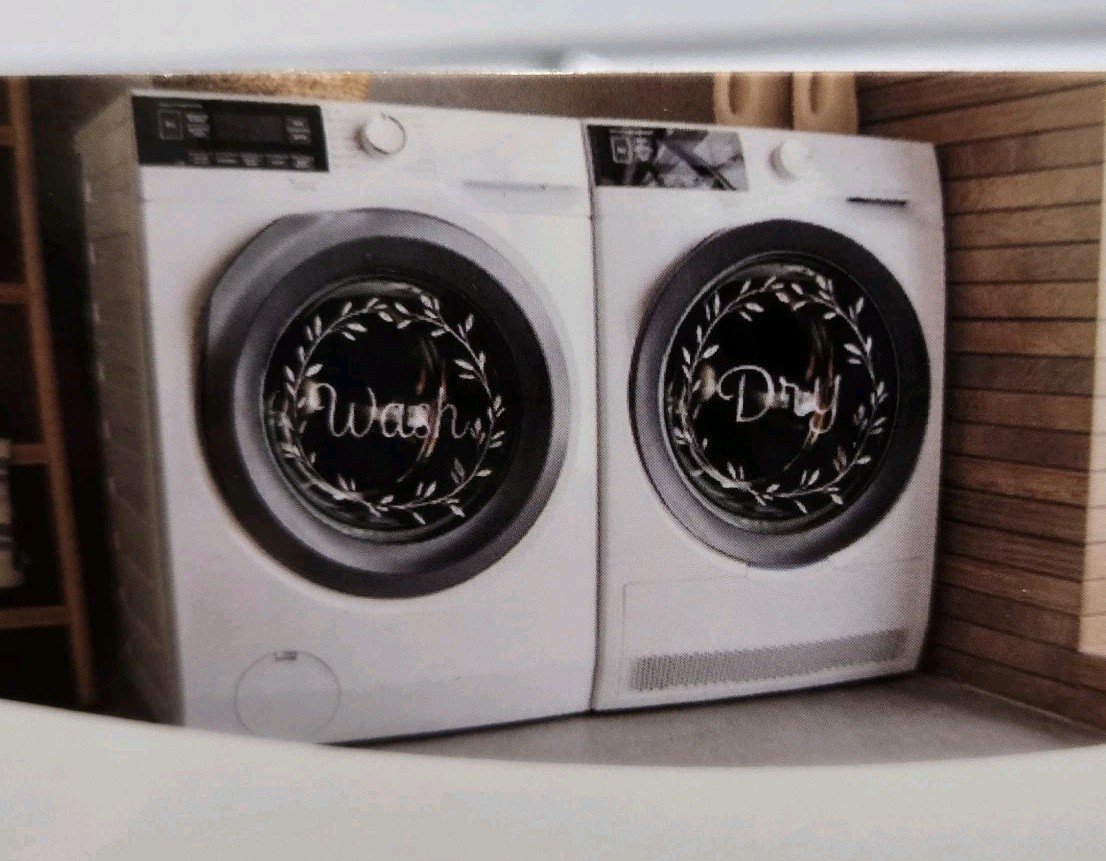 Wash and Dry Decal Sticker Vinyl Laundry Stickers For Washer And Dryer