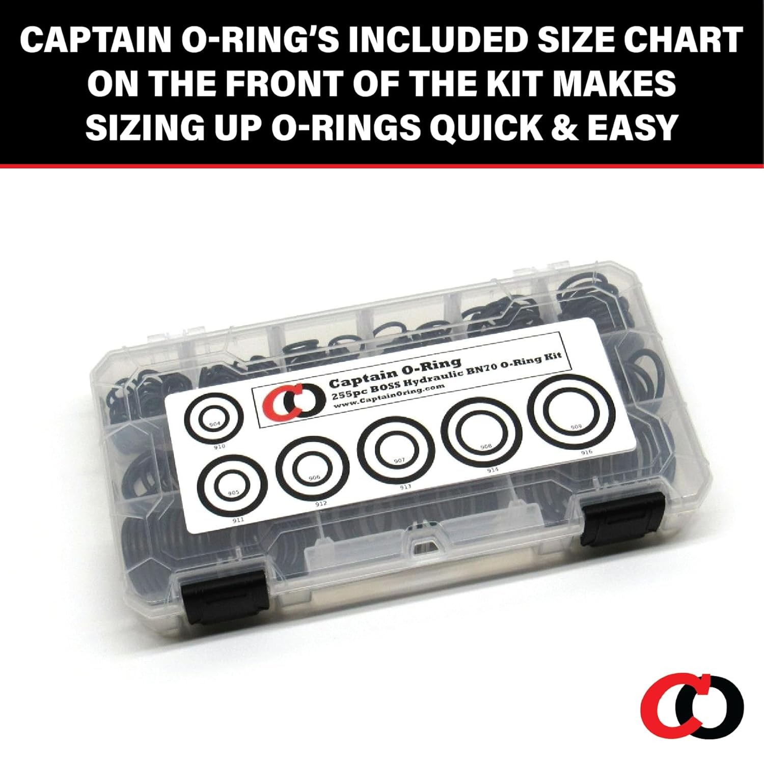 ORB BOSS Hydraulic Fitting SAE 900 O-Ring Seal Kit (Buna-N 70-255 Piece Kit, 12