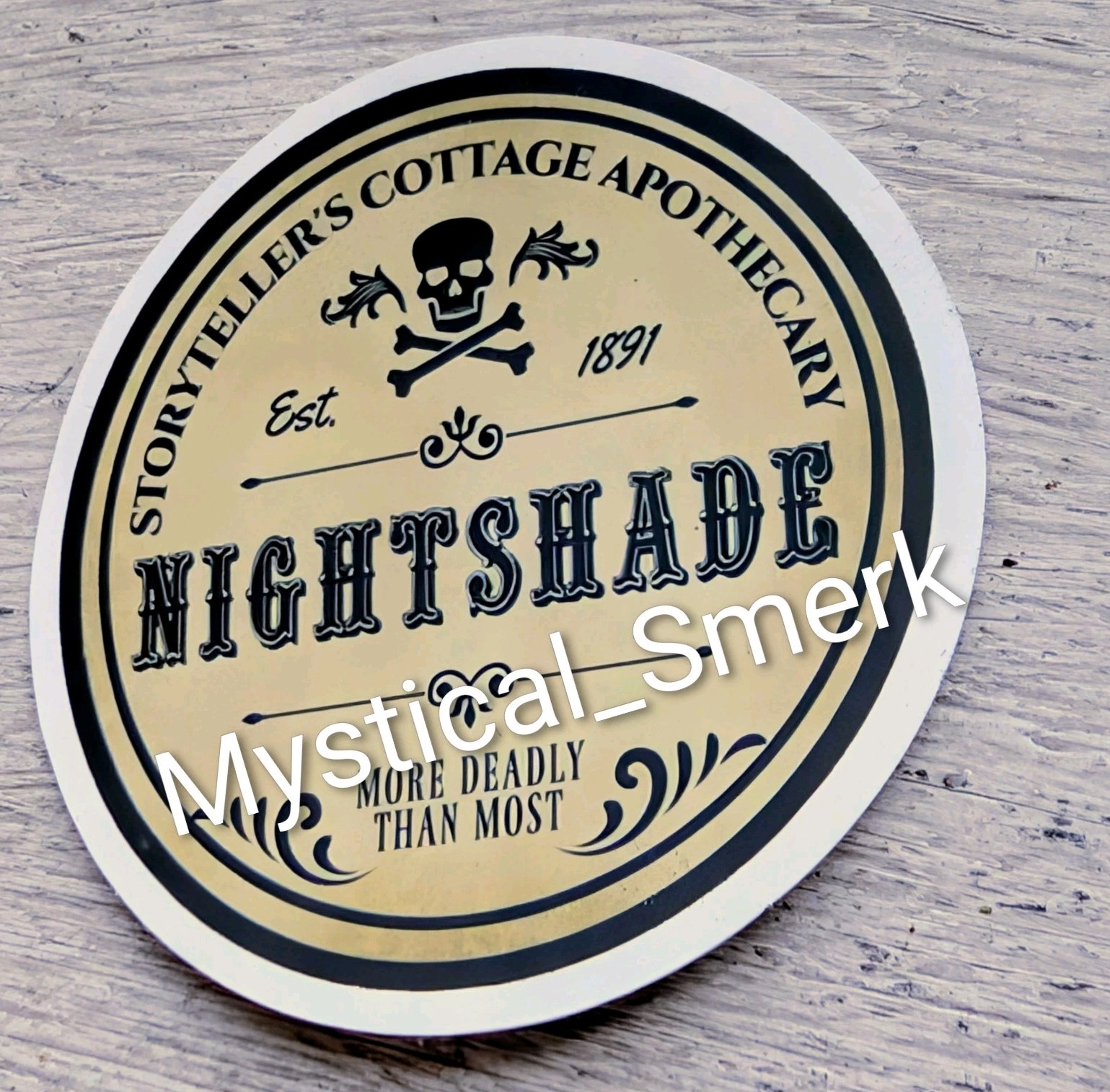 Haunted Active Spirit Negative Witch Magic Potion Poison Label Deadly Nightshade