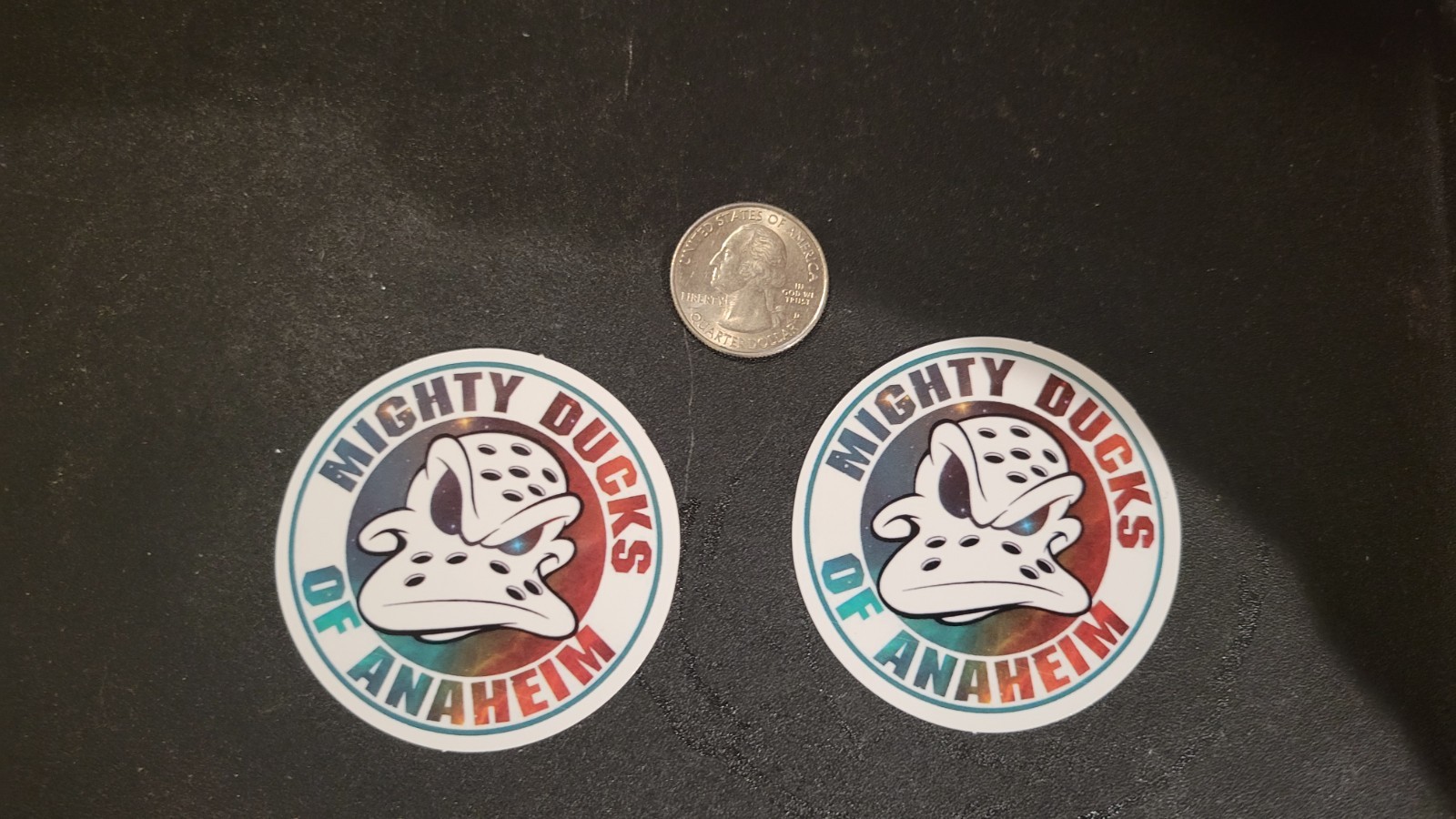 2 NHL Hockey Helmet Decal Stickers Anaheim Mighty Ducks Vinyl Brand New