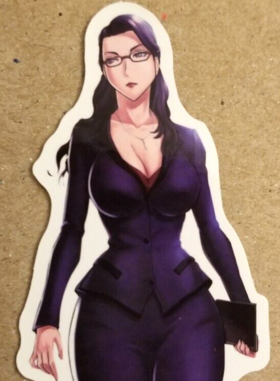 Waifu Sticker Girl Formal Purple Dress Date Senpai Idol Anime Manga Pin Up Pinup