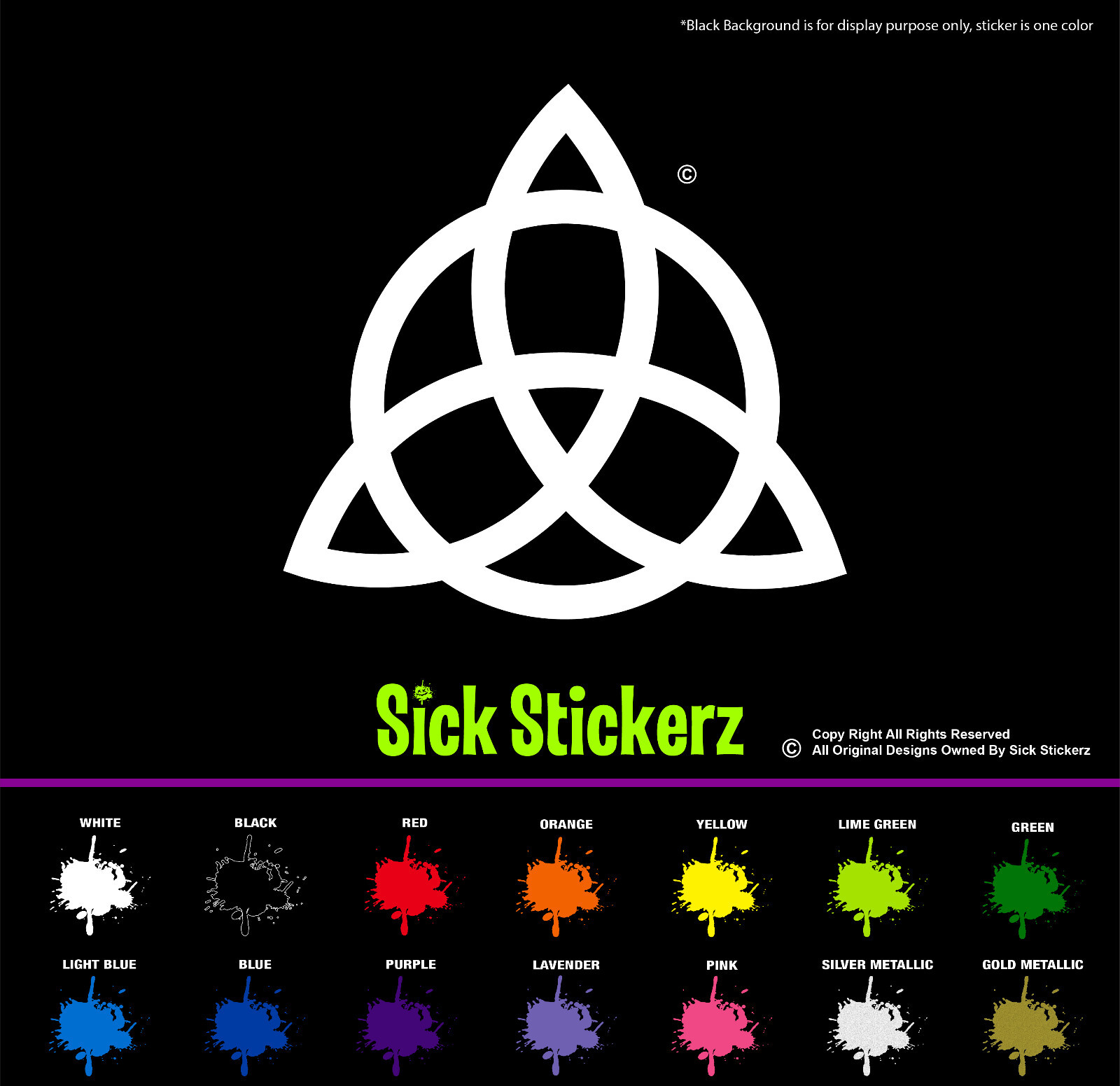 Triquetra Witch Wiccan Decal Bumper Sticker Car Windows Evil Celtic PC Satan