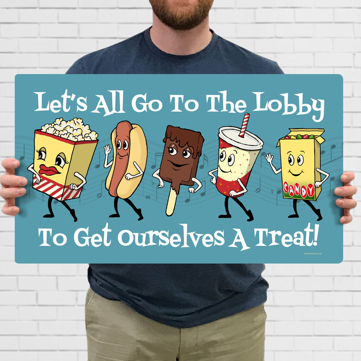 Lets Go to the Lobby Snacks Wall Decal Classic Movie Theater Decor